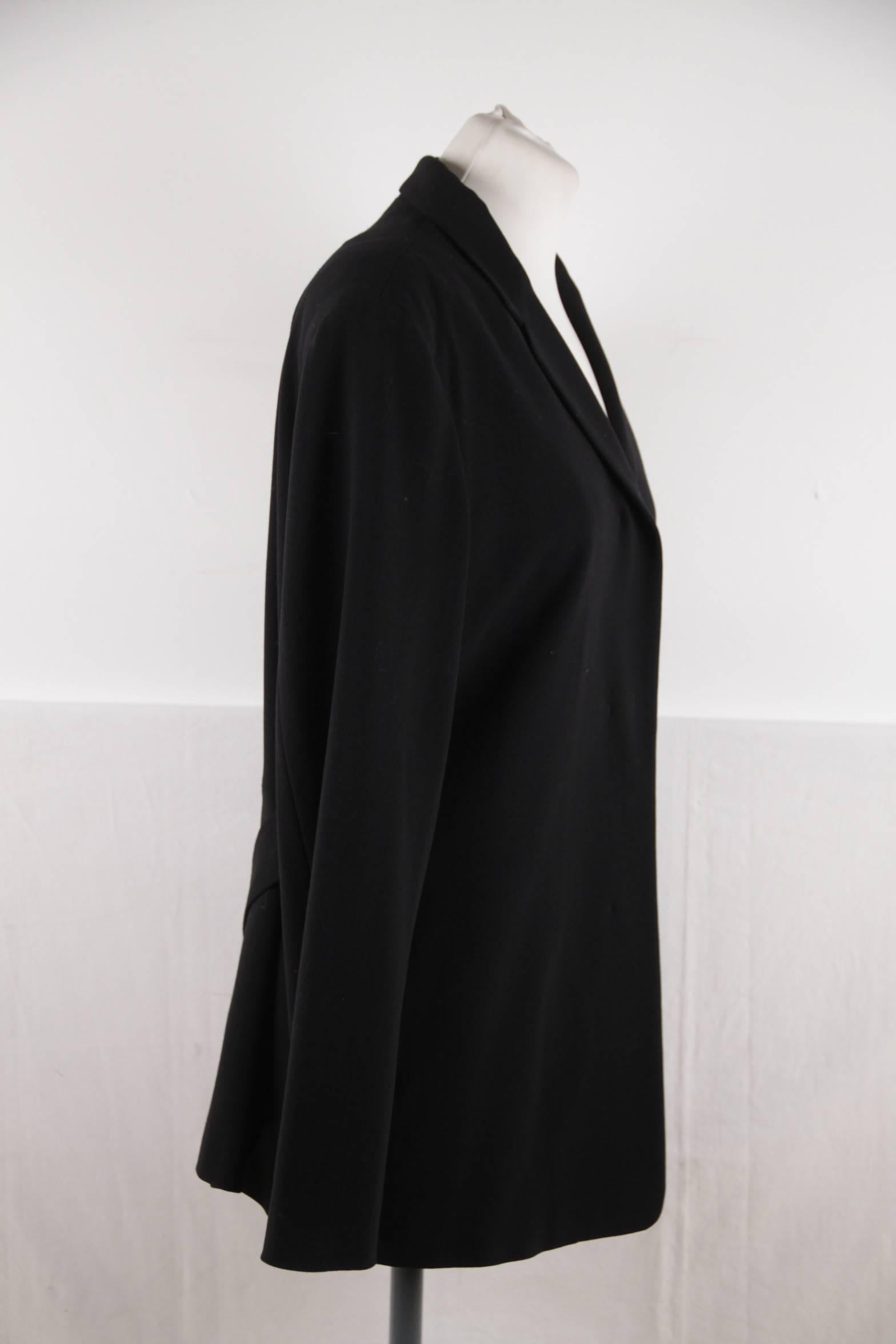 JIL SANDER Black Virgin Wool BLAZER Jacket SIZE 44 In Good Condition In Rome, Rome