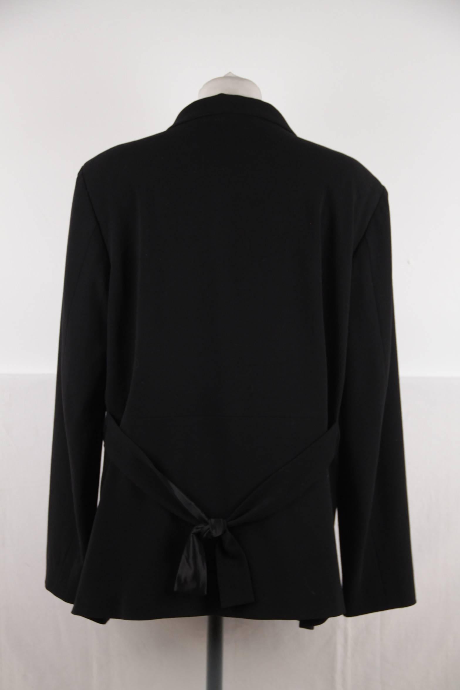 Women's JIL SANDER Black Virgin Wool BLAZER Jacket SIZE 44