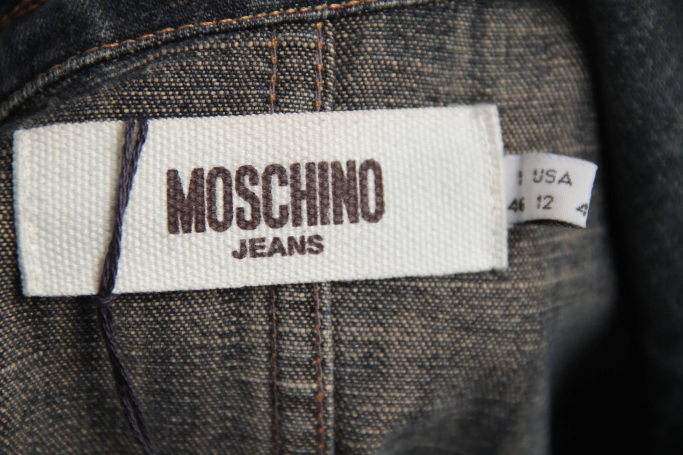 MOSCHINO JEANS Blue Jeans Denim BLAZER Single Breasted Jacket SIZE 46 4