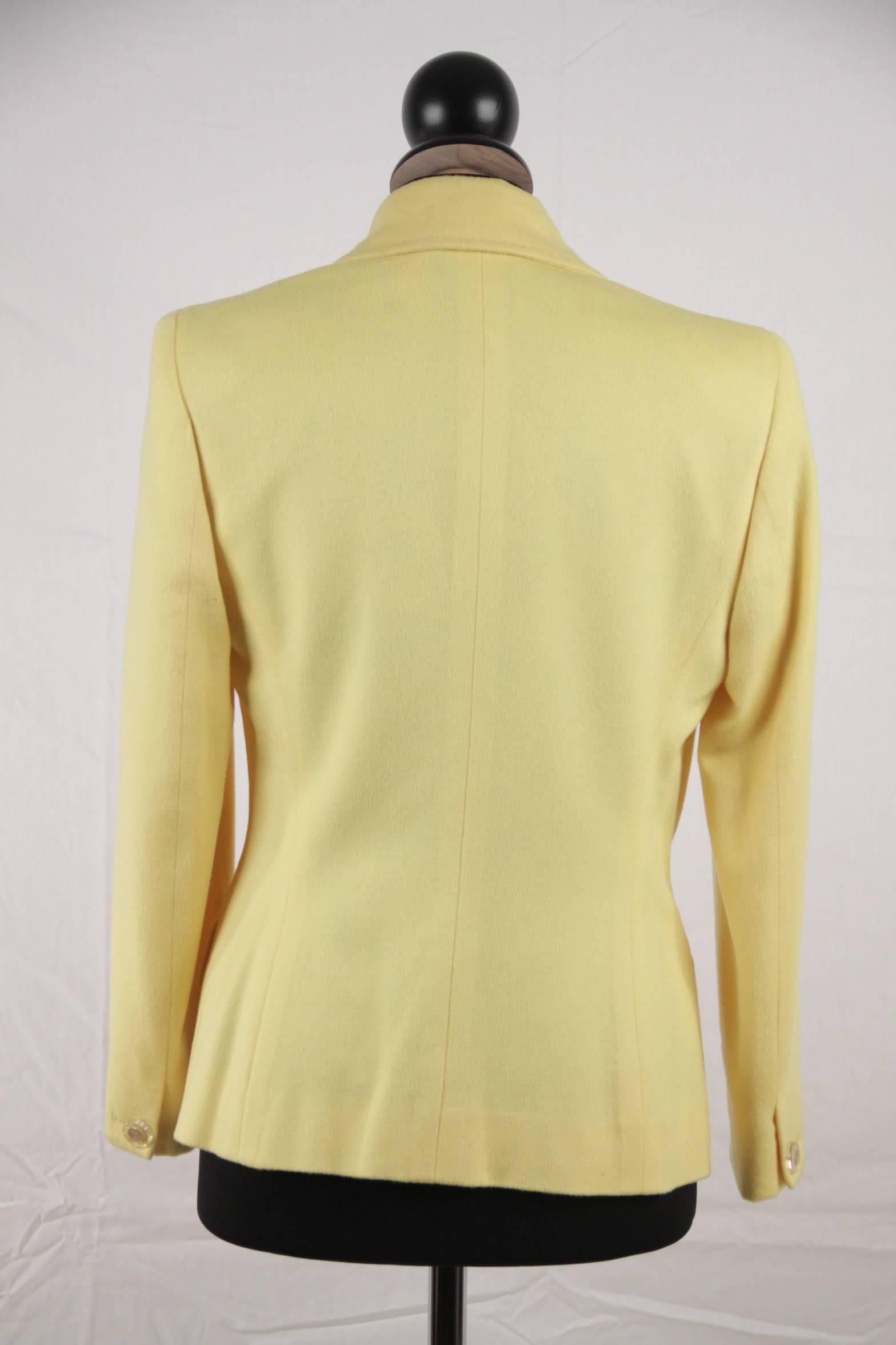 VERSACE Bright Yellow Cashmere Blend BLAZER Jacket SIZE 40 1