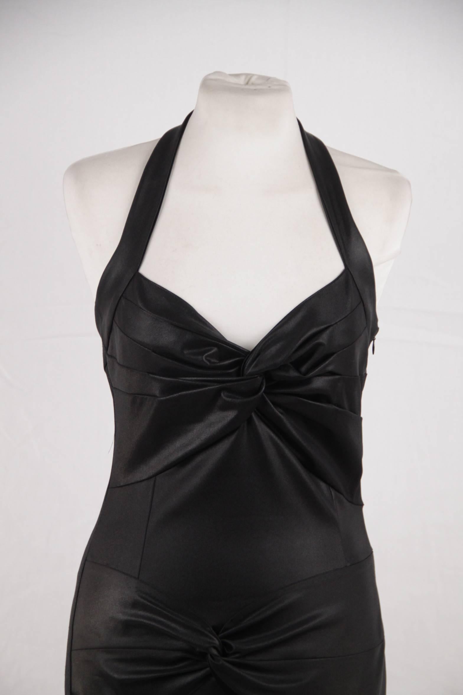 Christian Dior By John Galliano Black Halterneck Sheath Dress with ...