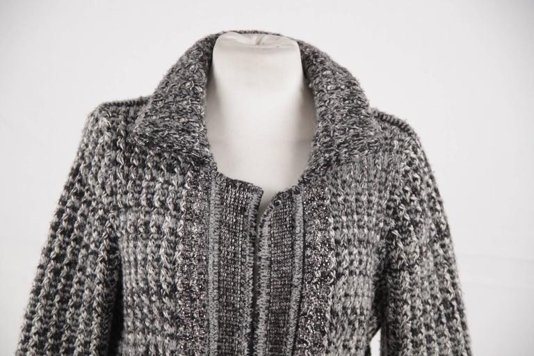 CHANEL Gray Cashmere Blend CARDIGAN Knit JACKET w/ Rhinestones SIZE 38 at 1st...