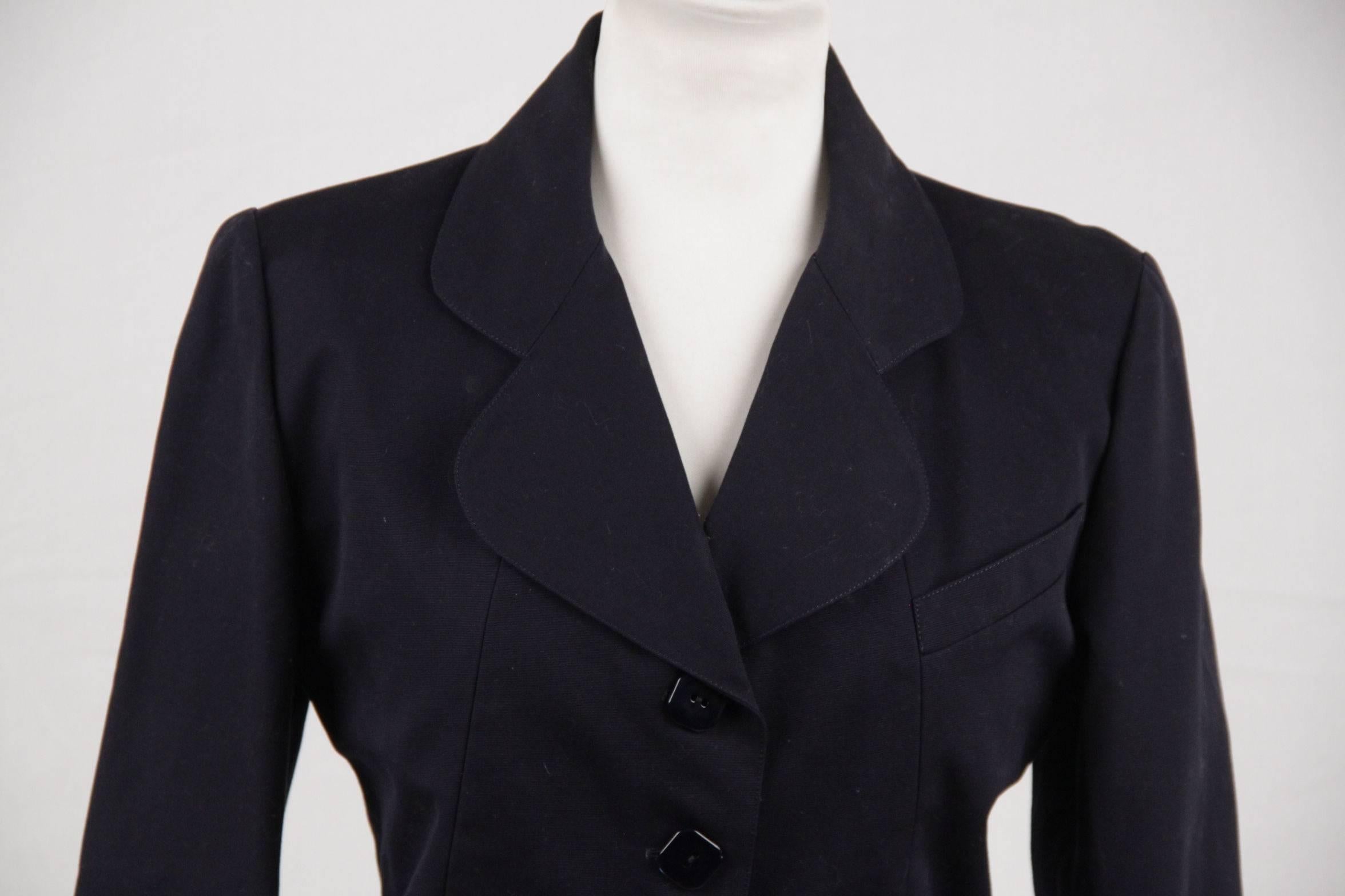 KARL LAGERFELD Navy Blue Cotton BLAZER Jacket SIZE 38 In Good Condition In Rome, Rome
