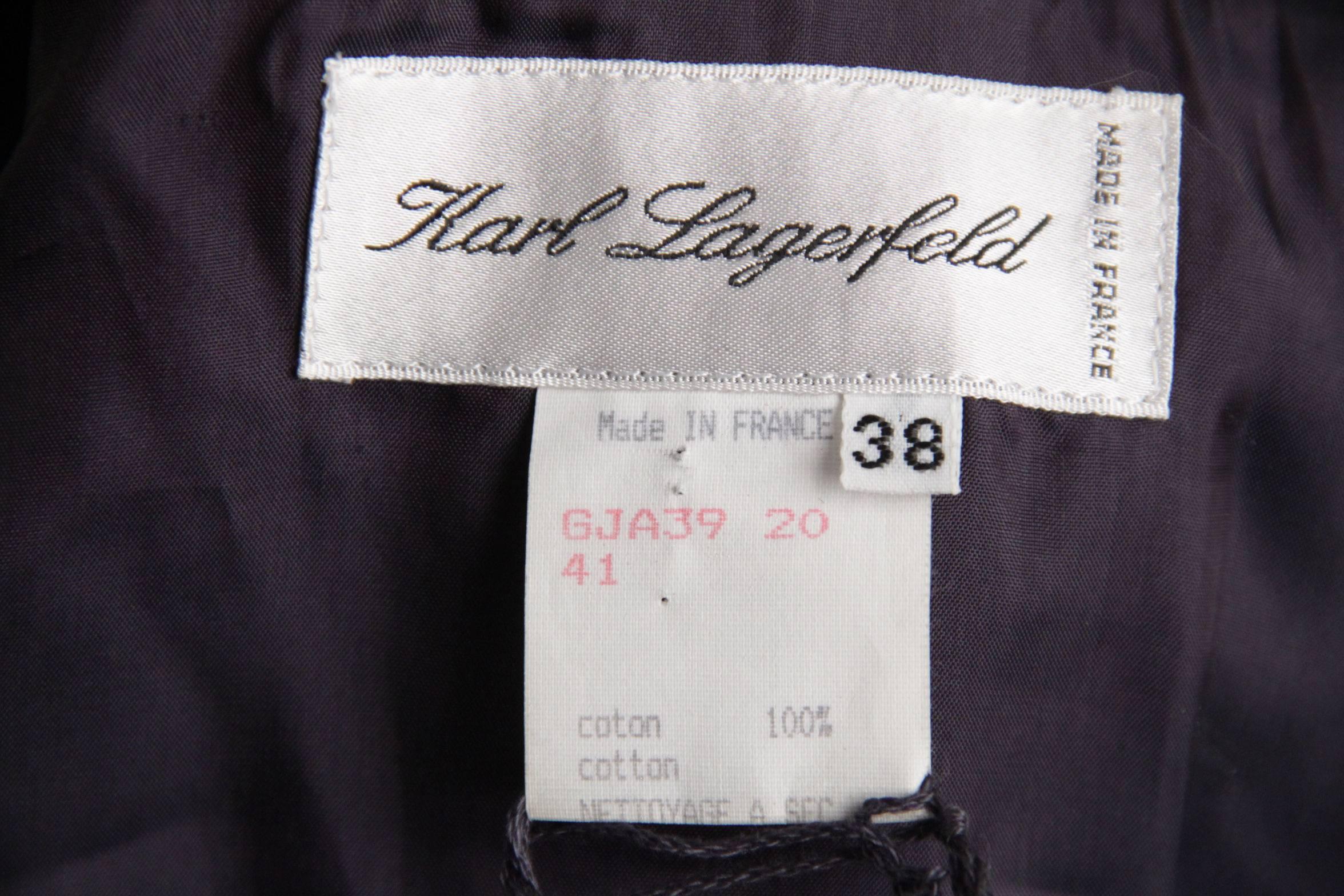 KARL LAGERFELD Navy Blue Cotton BLAZER Jacket SIZE 38 1