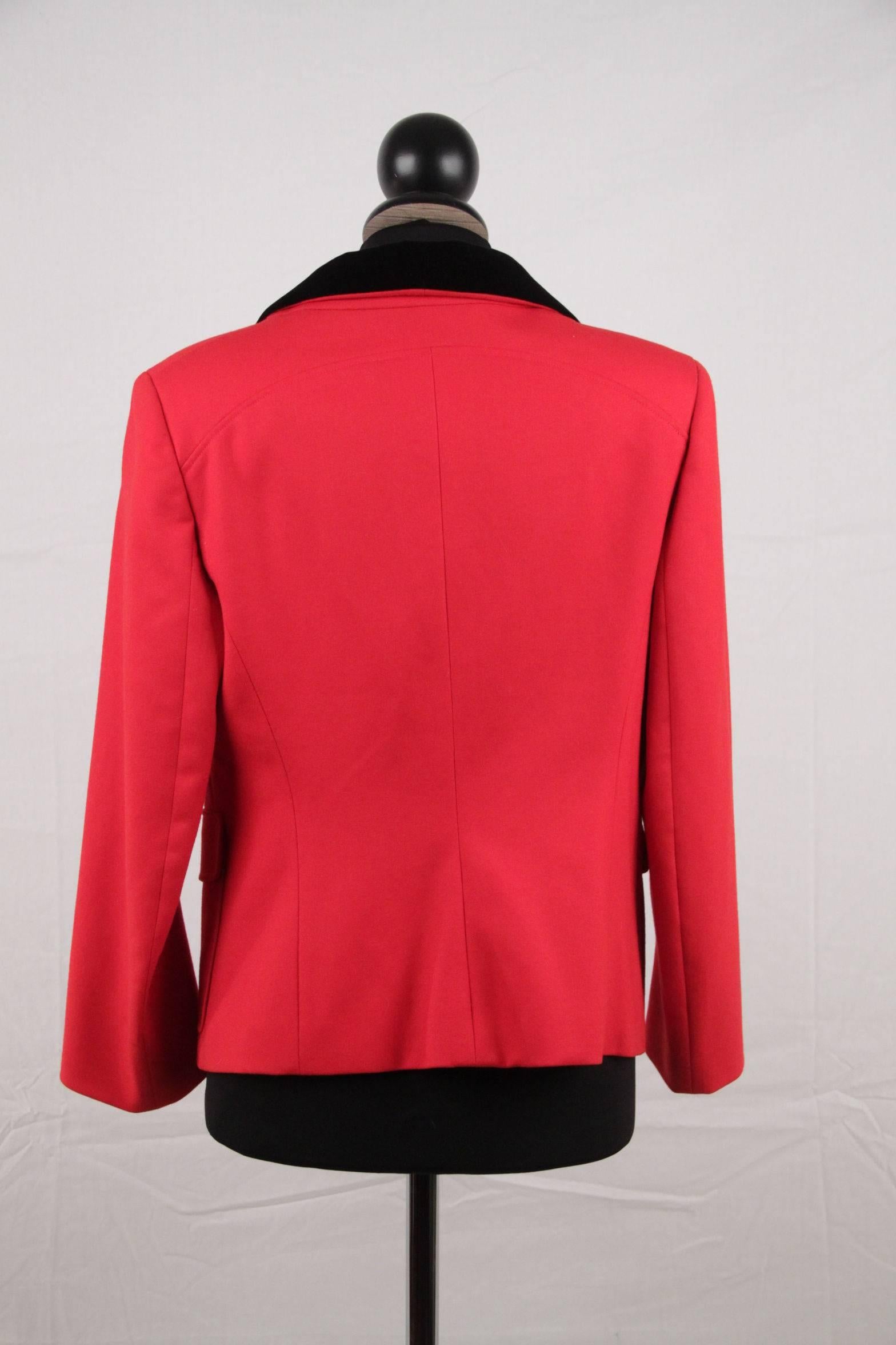 BALENCIAGA Red Wool BLAZER Jacket EQUESTRIAN Style SIZE 38 2
