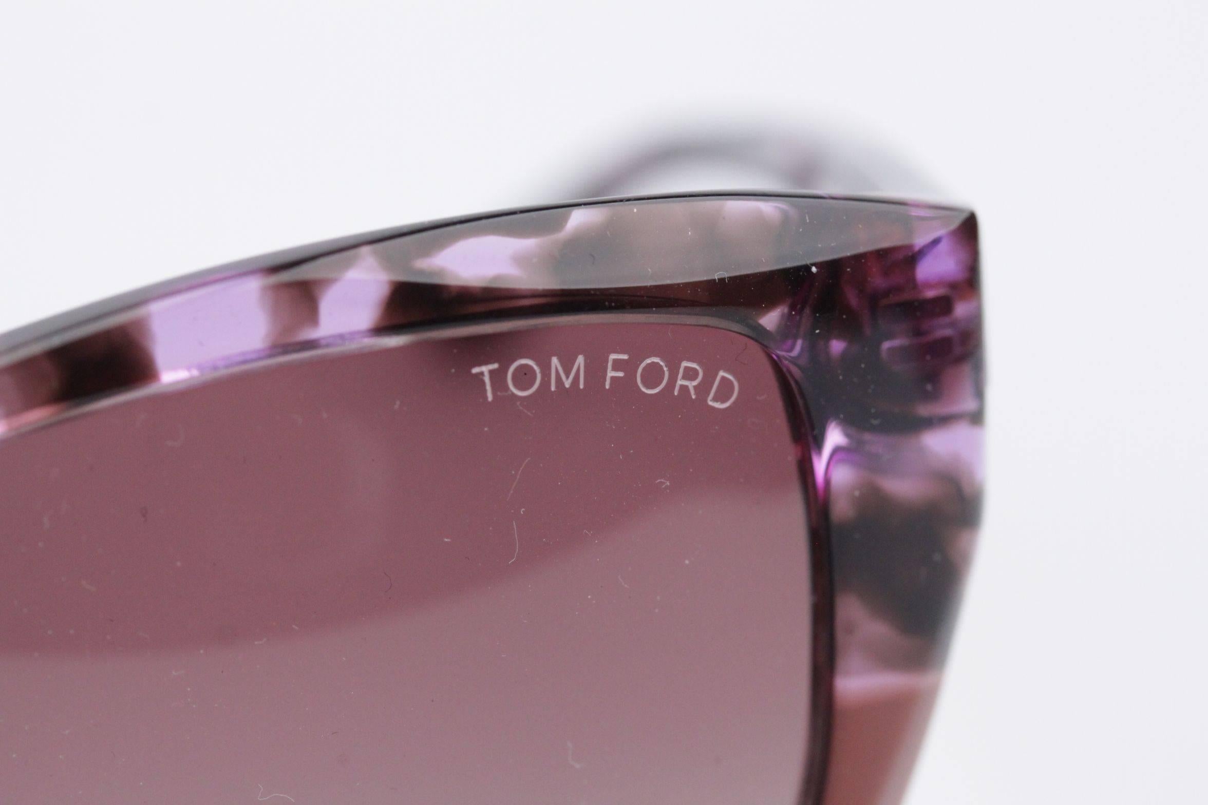 Brown TOM FORD Eyewear CARLI TF 295 55Z 57/16 Oversized Butterfly SUNGLASSES Boxed