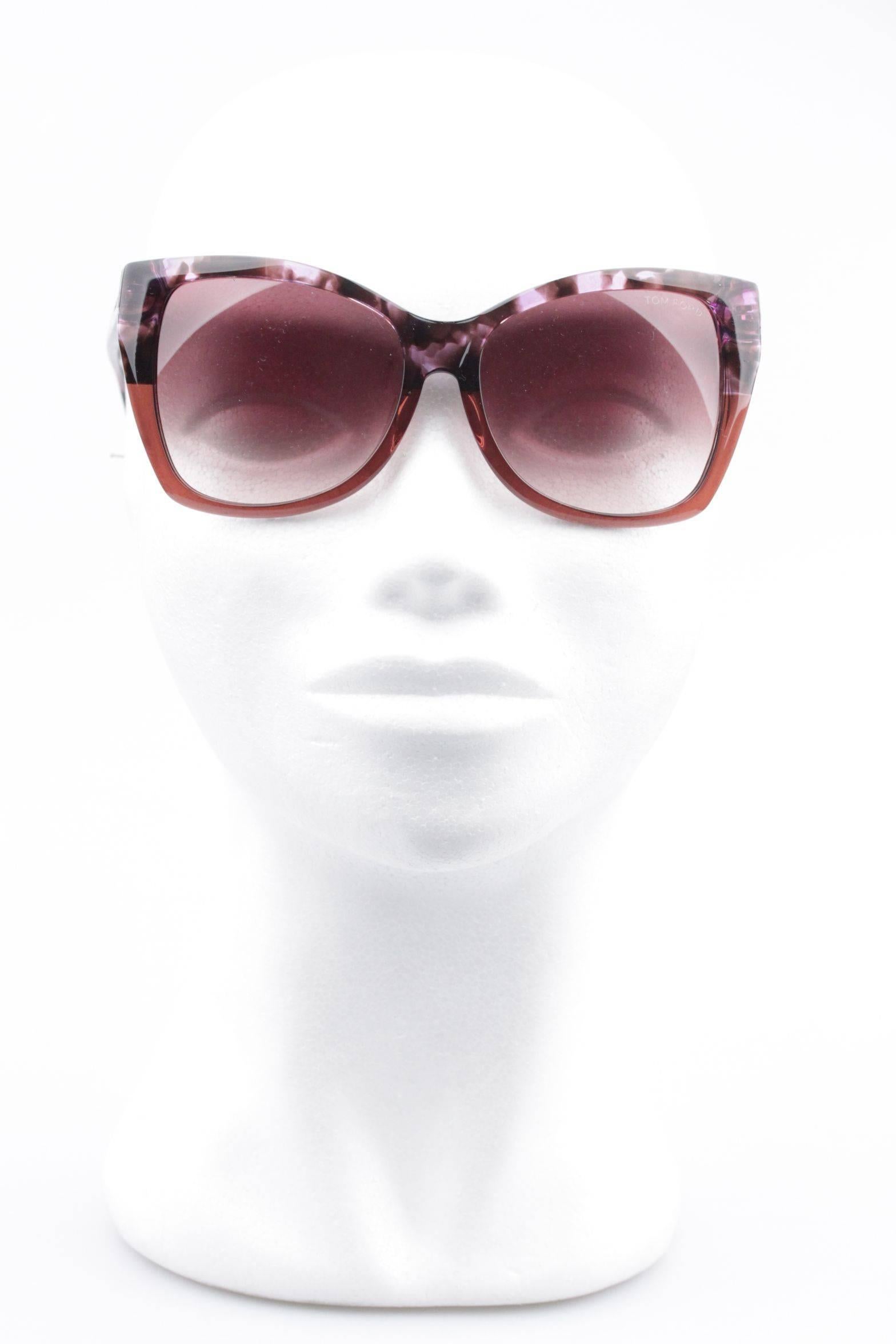 TOM FORD Eyewear CARLI TF 295 55Z 57/16 Oversized Butterfly SUNGLASSES Boxed 1