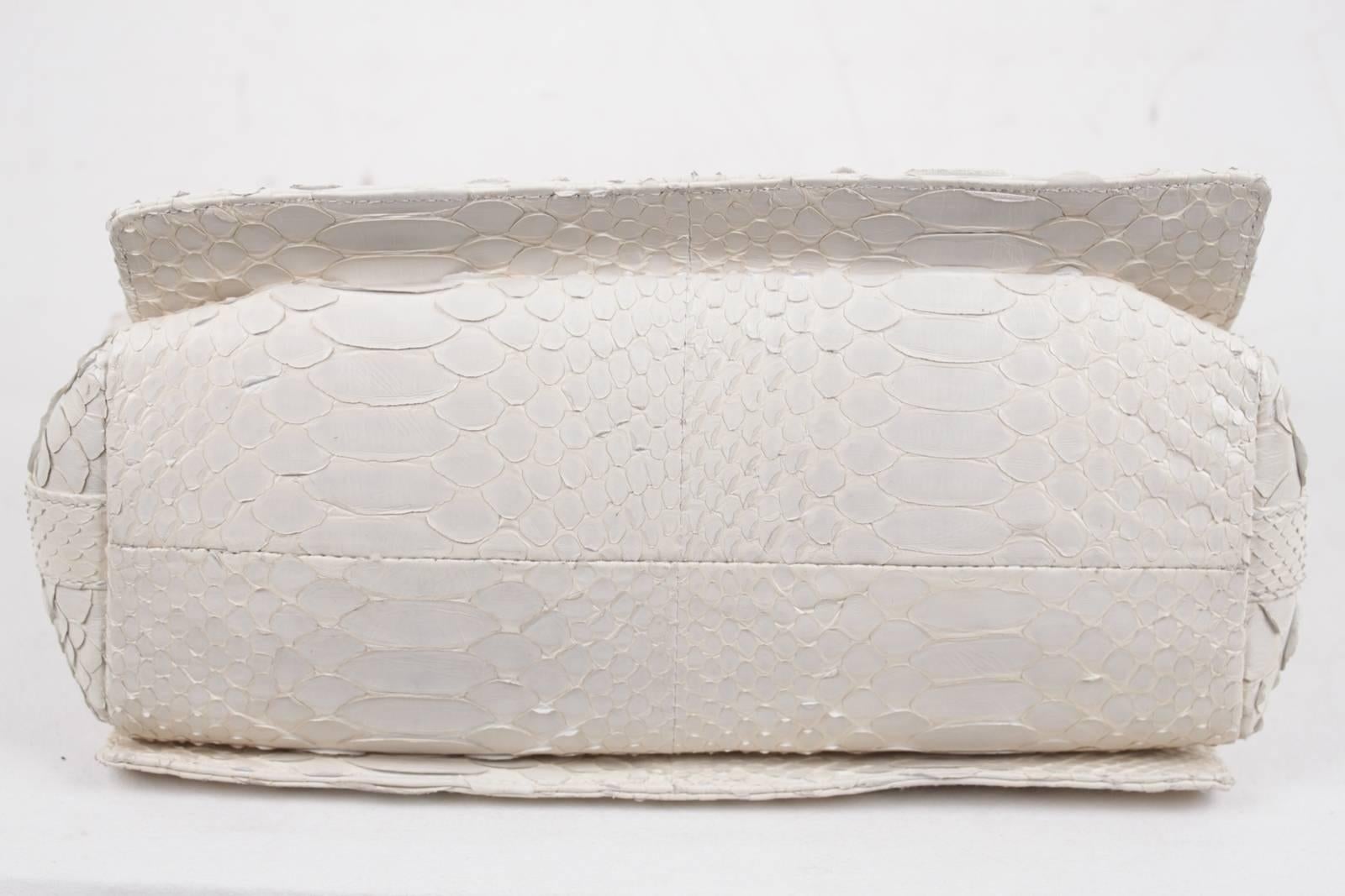 BOTTEGA VENETA Ivory Python Leather SHOULDER BAG Tote HANDBAG 2