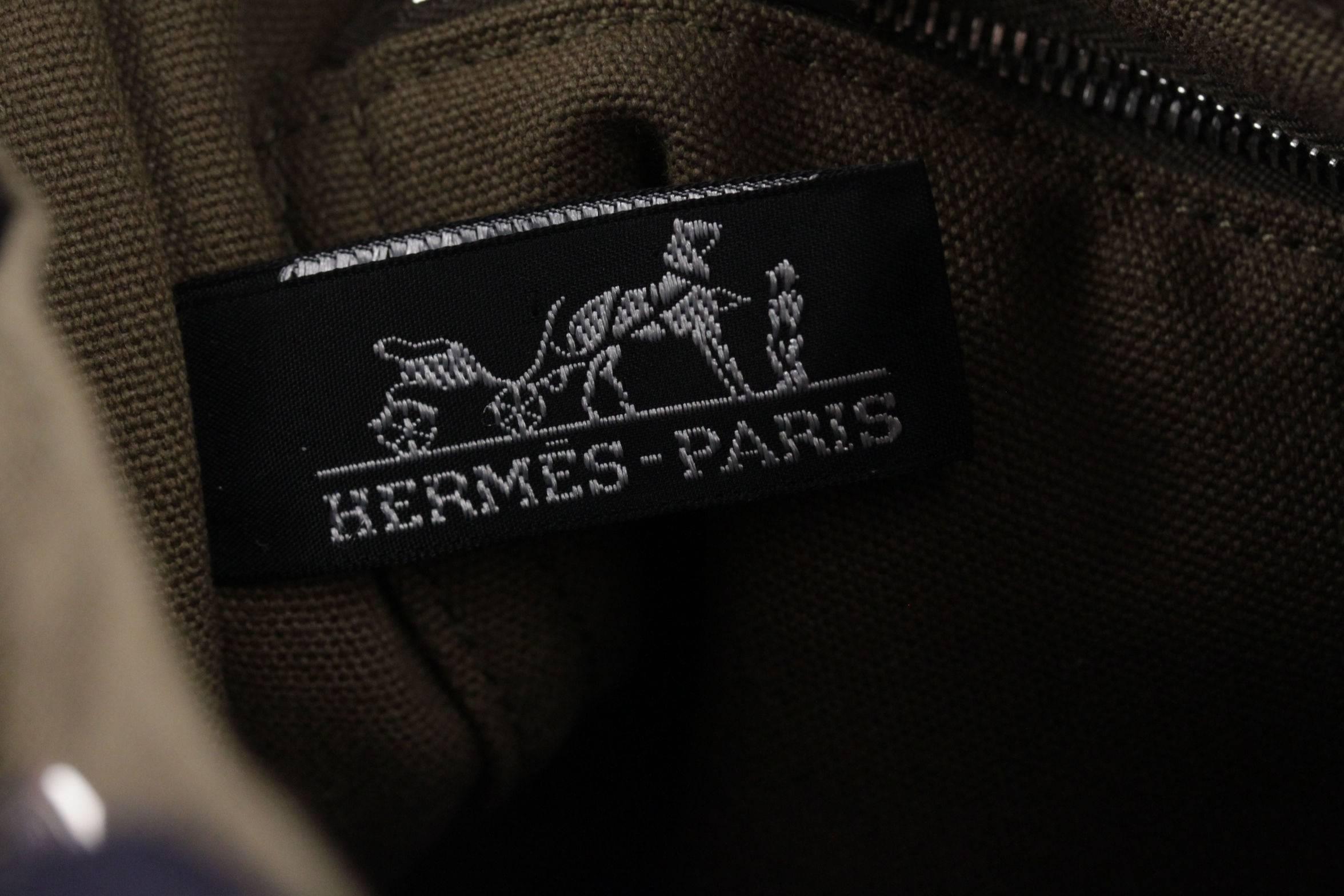 HERMES PARIS Green Cotton Canvas FOURRE TOUT PM Handbag TOTE Bag Purse 2