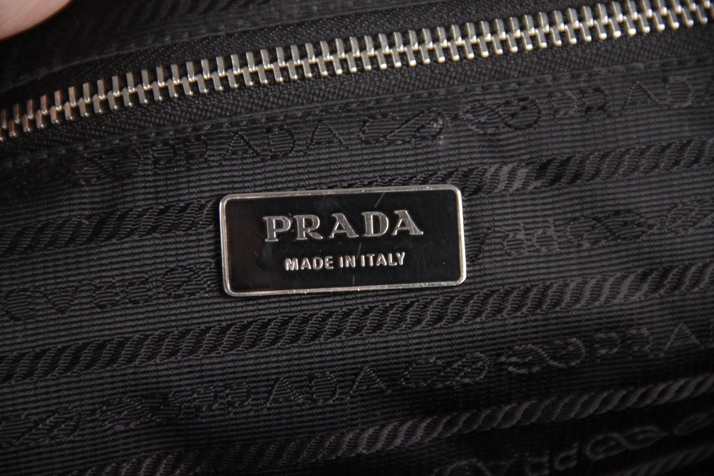 PRADA Black Leather BOWLING BAG Satchel BOWLER GM Purse HANDBAG 3