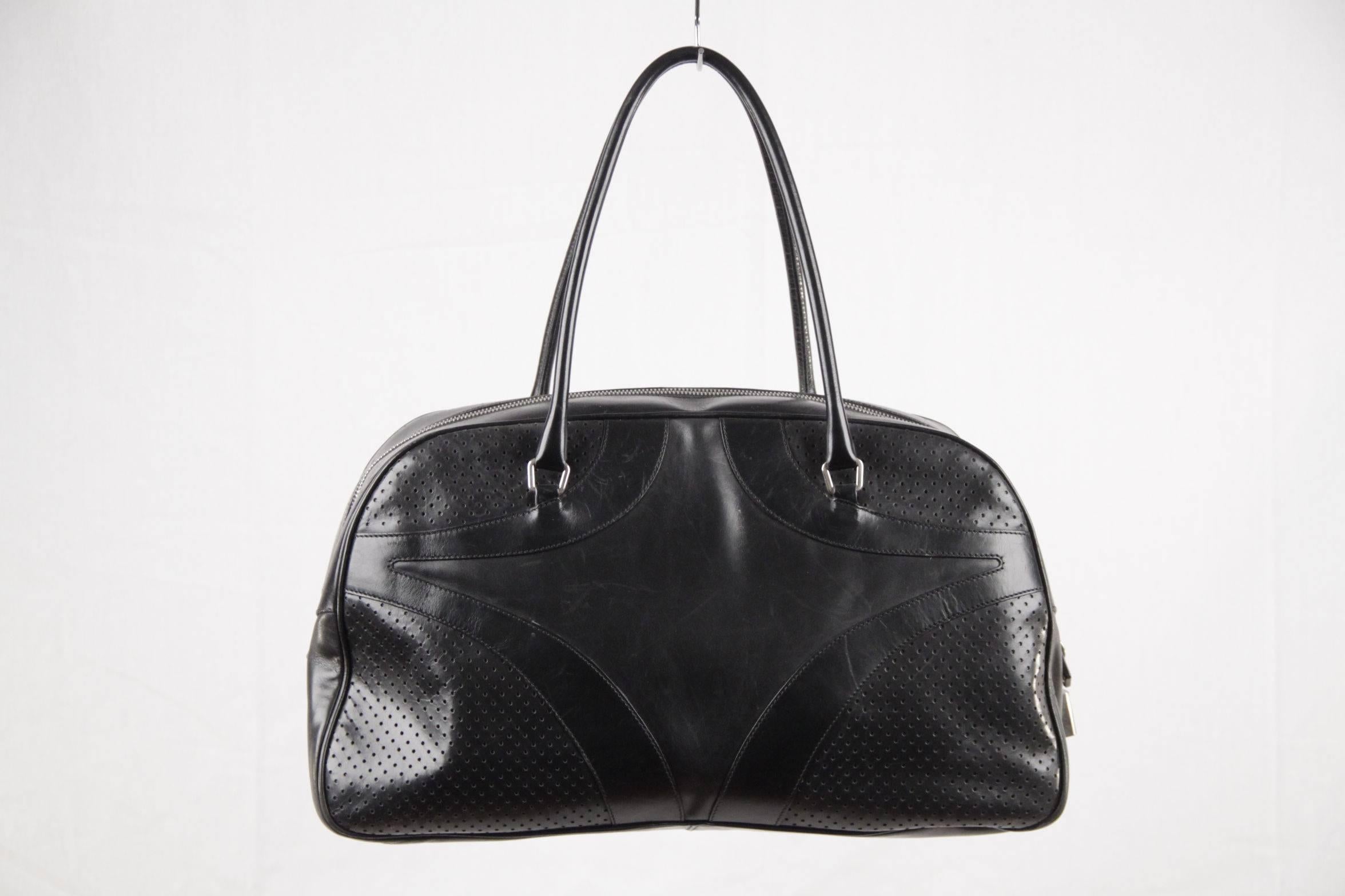 PRADA Black Leather BOWLING BAG Satchel BOWLER GM Purse HANDBAG at 1stDibs  | prada bowling bag 2000, bowling bag purse, prada bowler bag
