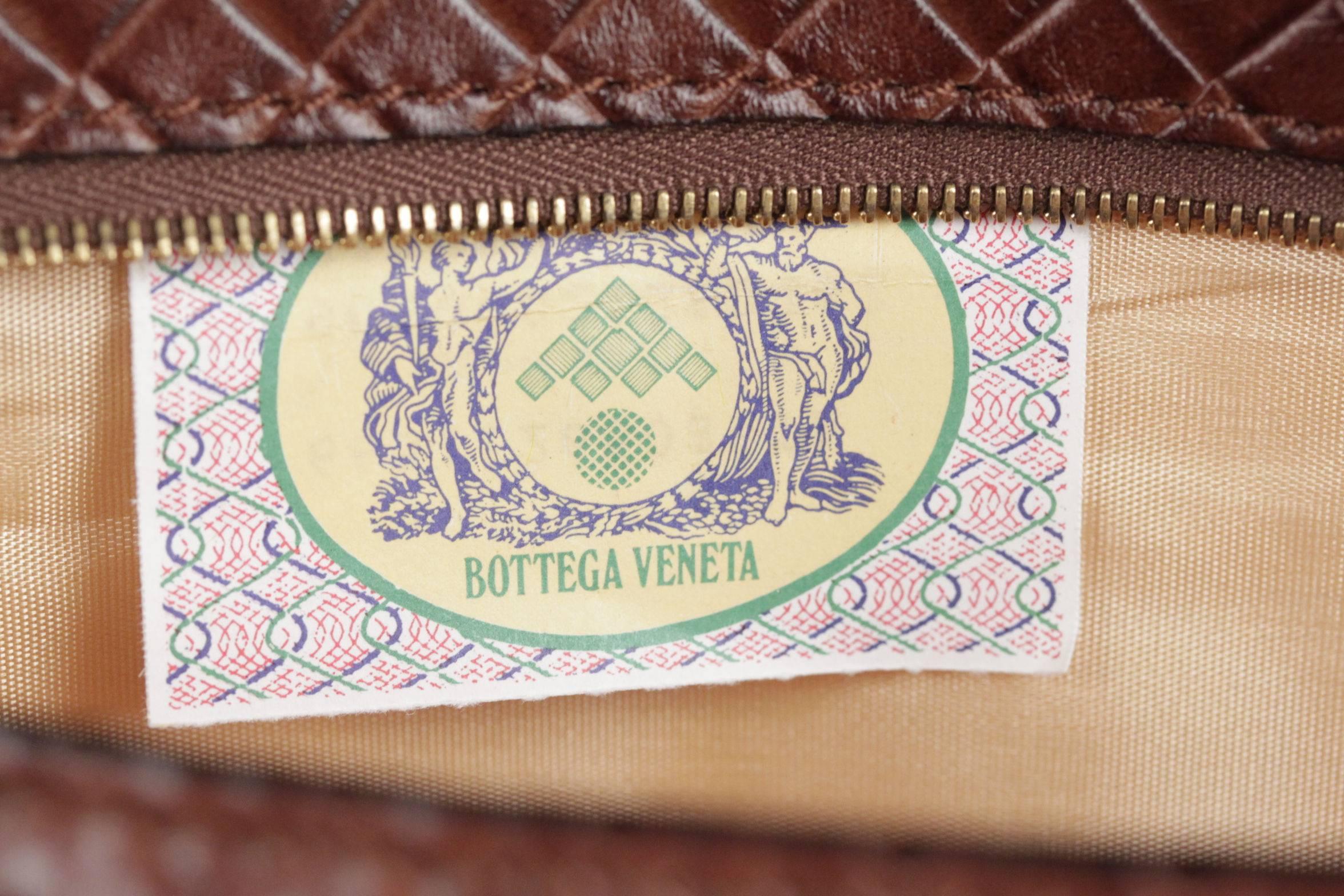 BOTTEGA VENETA Brown Embossed Leather PORTFOLIO Large CLUTCH Handbag 2