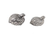 GUCCI VINTAGE Silver Metal QUAIL SALT & PEPPER SHAKERS Set
