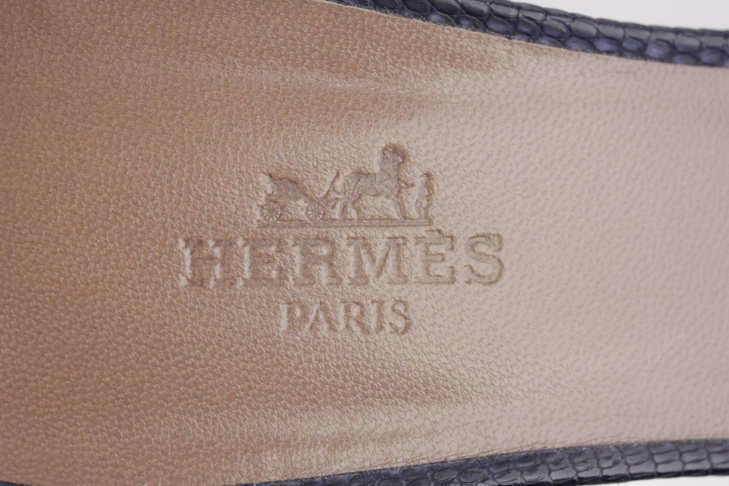 Gray HERMES PARIS Light Blue OASIS SANDALS Shoes SLIDES Size 36 w/ BOX
