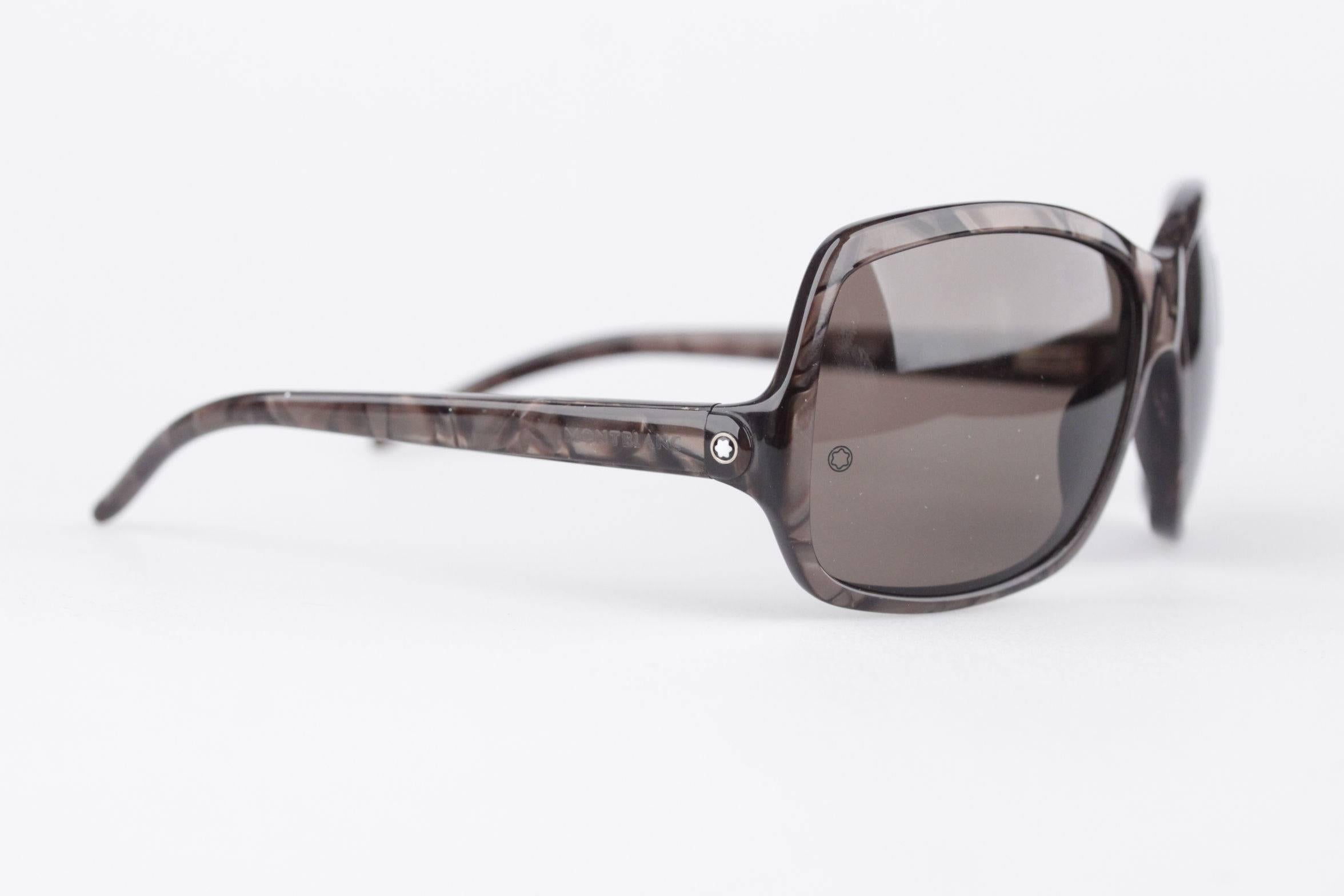Gray Montblanc Oversized Brown Sunglasses Mod. MB139S 60mm New Old Stock