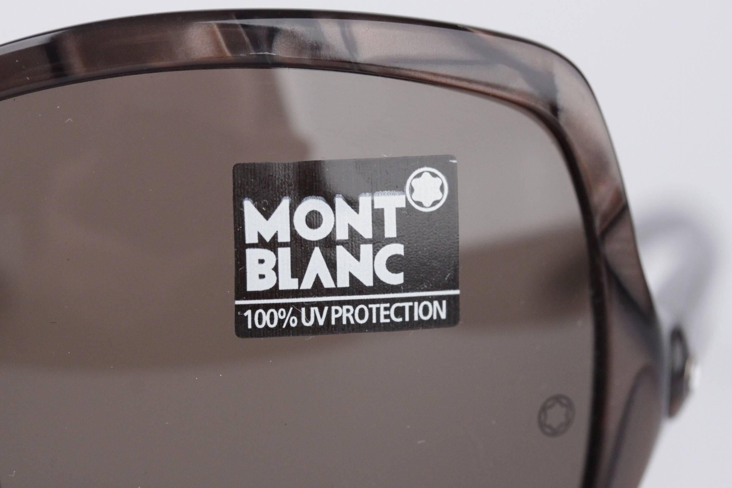 Montblanc Oversized Brown Sunglasses Mod. MB139S 60mm New Old Stock In New Condition In Rome, Rome