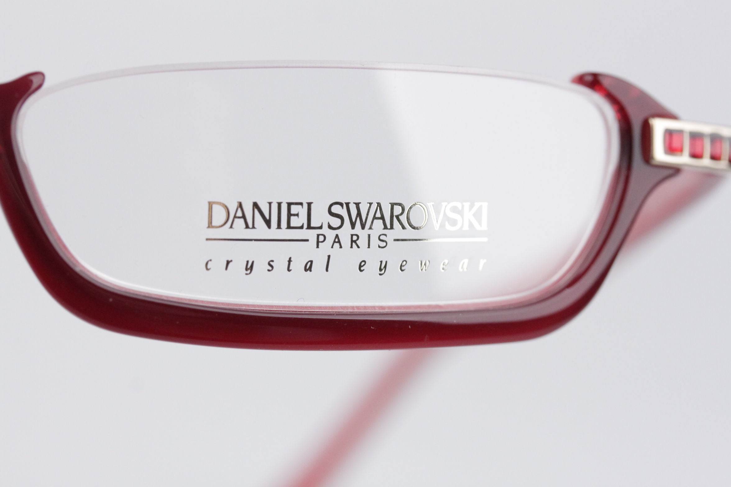 DANIEL SWAROVSKI Half Rim FRAME S141 20 6053 Spectacles EYEGLASSES w/  Crystals For Sale at 1stDibs | under rim glasses, red half rim glasses, red  half frame glasses