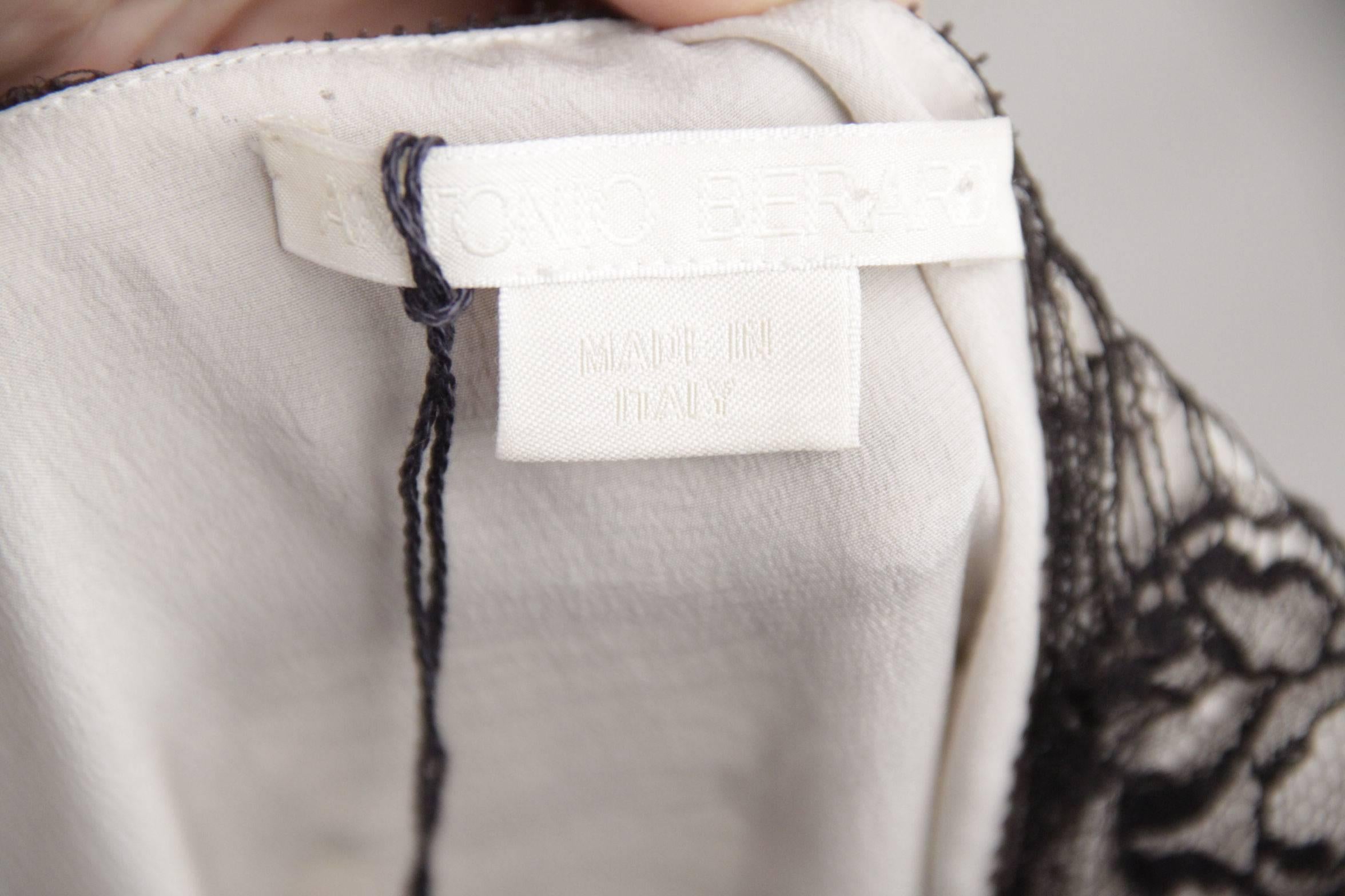 ANTONIO BERARDI Off White Silky SHEATH DRESS & BOLERO Jacket w/ Lace SIZE 44 1