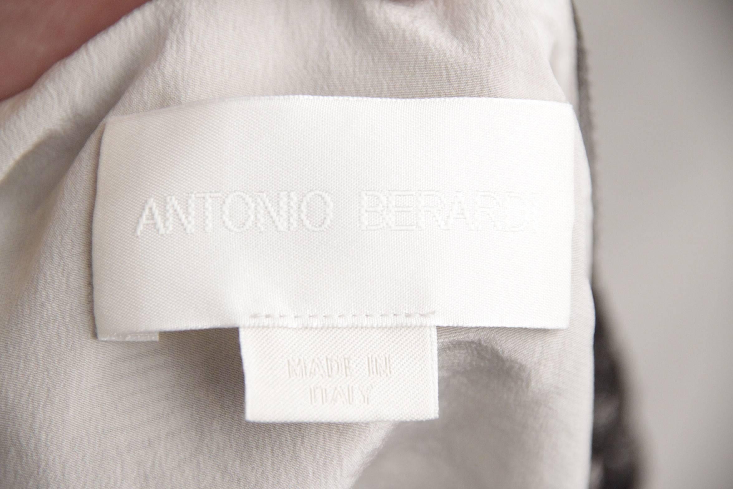 ANTONIO BERARDI Off White Silky SHEATH DRESS & BOLERO Jacket w/ Lace SIZE 44 4