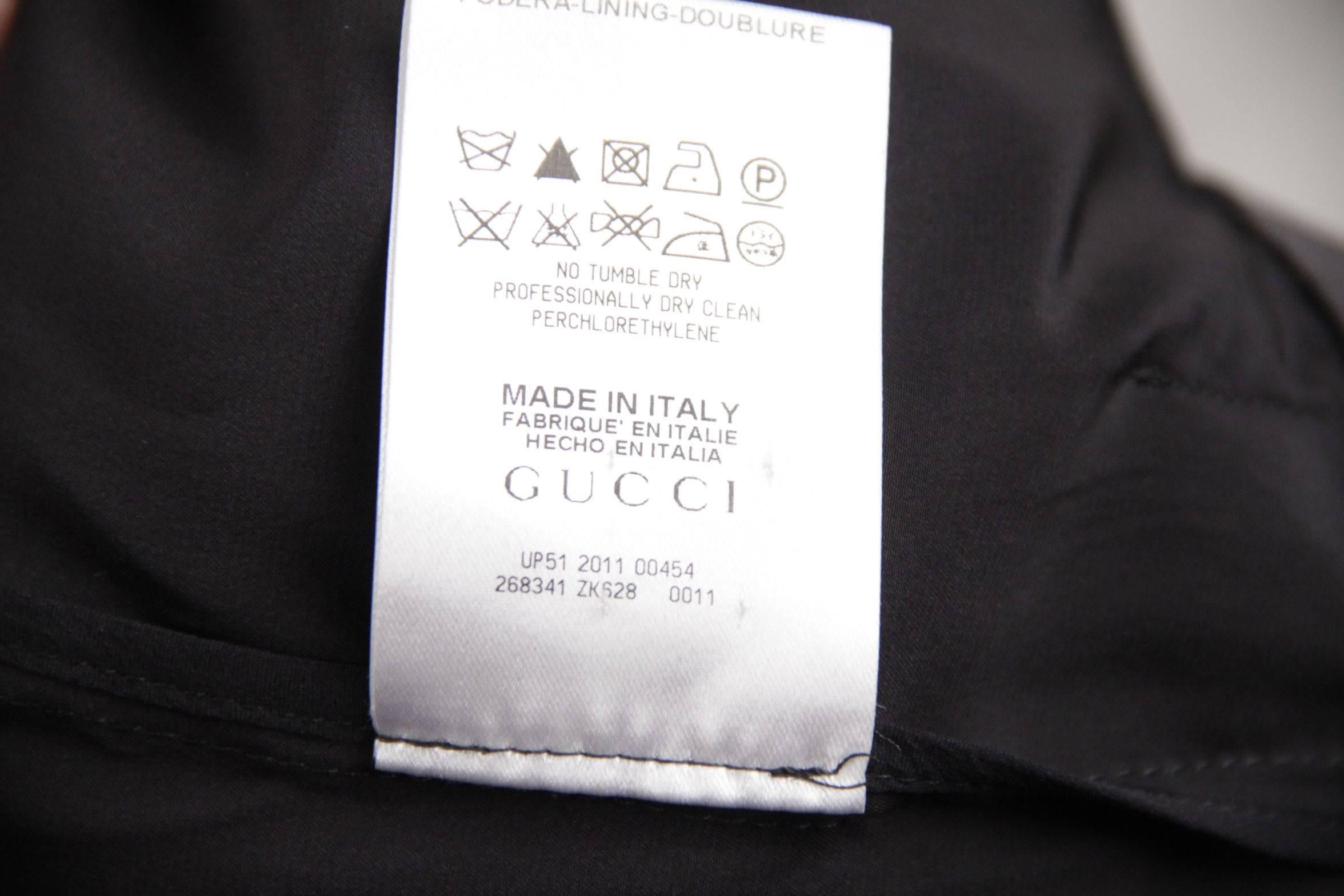 GUCCI Silk LITTLE BLACK DRESS Wrap Front SIZE 40 1