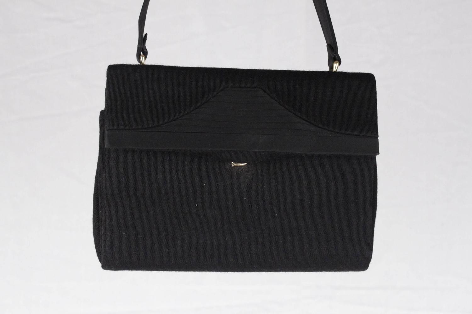 GUCCI VINTAGE Black Fabric HANDBAG Evening Bag PURSE For Sale at 1stdibs