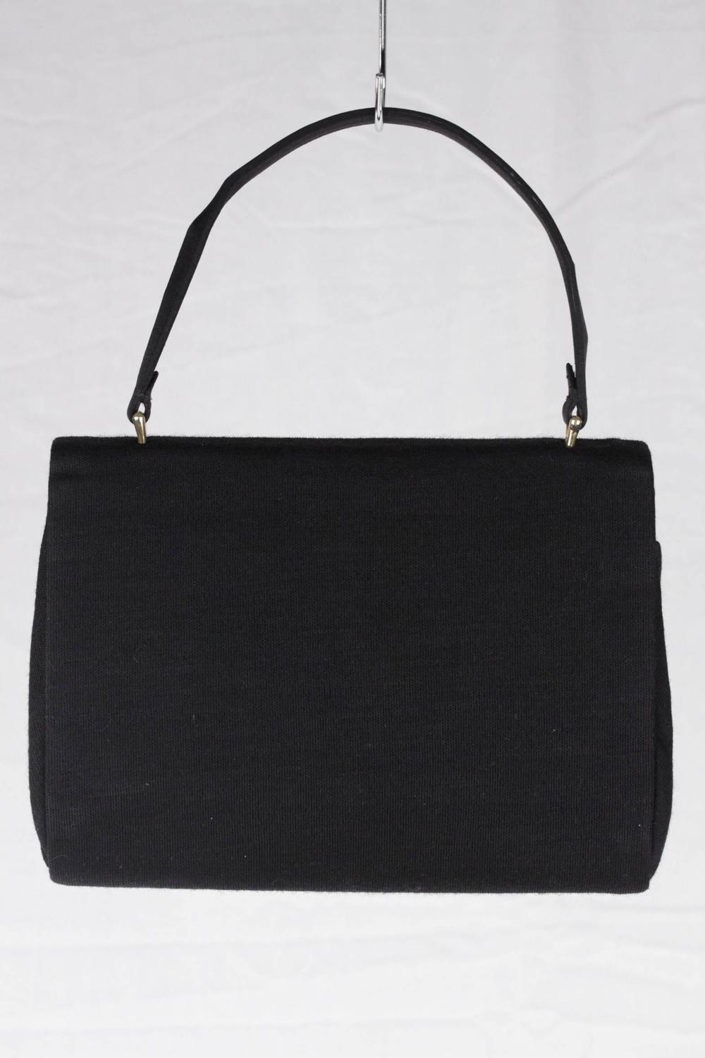 GUCCI VINTAGE Black Fabric HANDBAG Evening Bag PURSE For Sale at 1stdibs