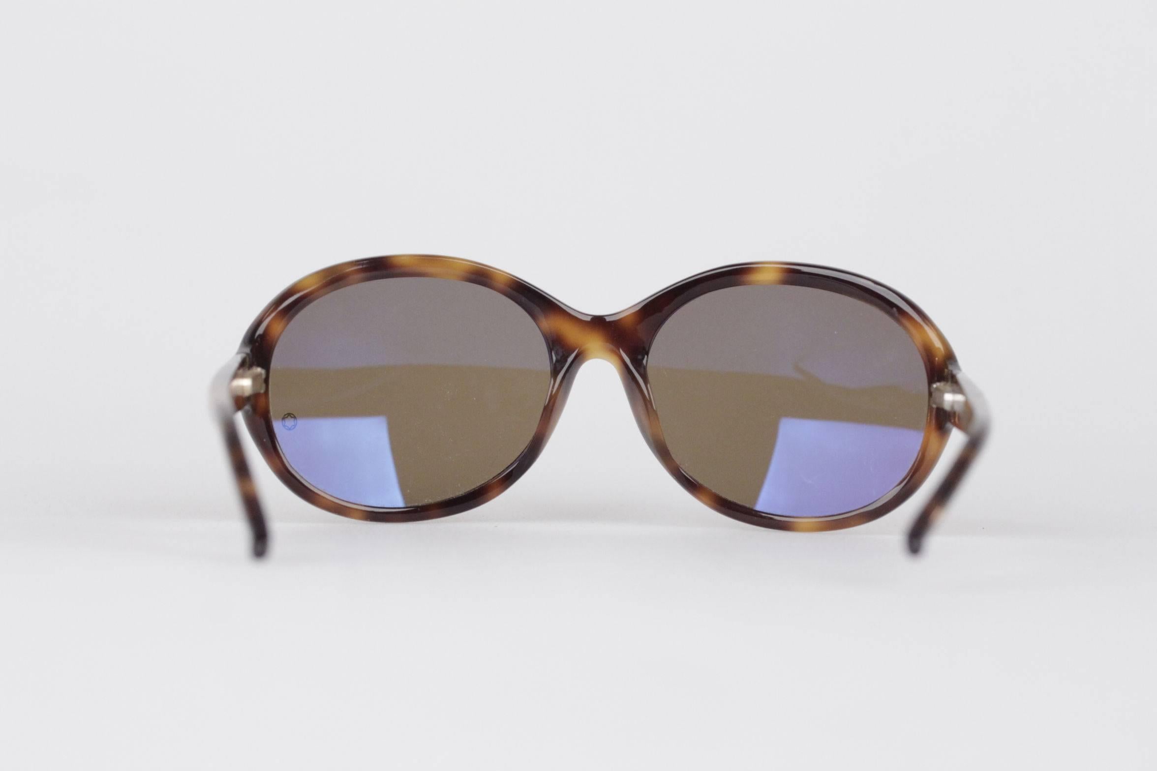 Montblanc Oval Oversized Brown Mint Sunglasses MB138S T32 59mm 125 NOS In New Condition In Rome, Rome