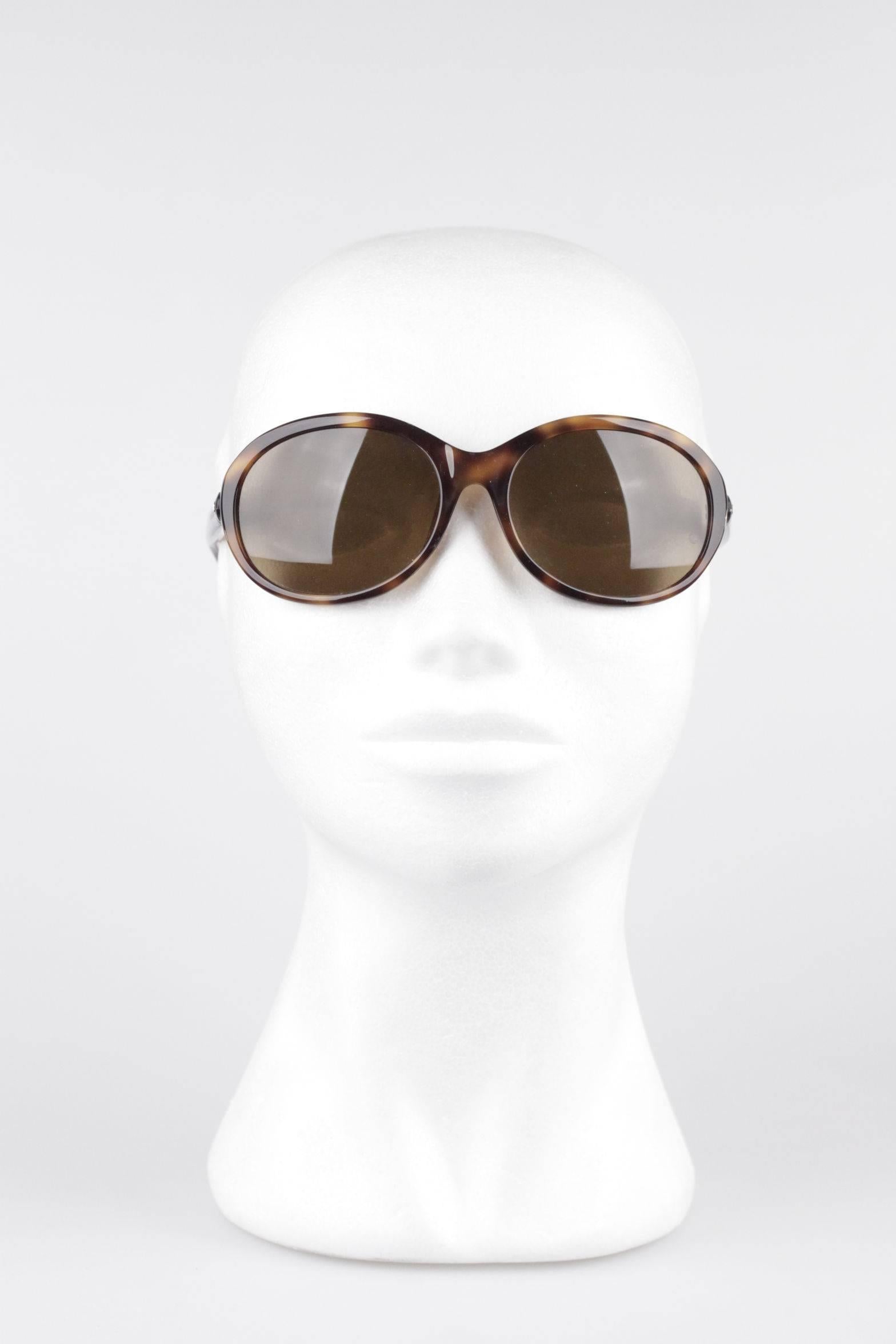 Women's Montblanc Oval Oversized Brown Mint Sunglasses MB138S T32 59mm 125 NOS