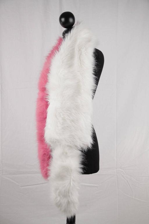 White Fur Stole >> Prada Bicolor White And Pink Fuchsia Faux Fox Fur Stole Scarf S S 11 White Fur Stole >> Prada Bicolor White And Pink Fuchsia Faux Fox Fur Stole Scarf S S 11