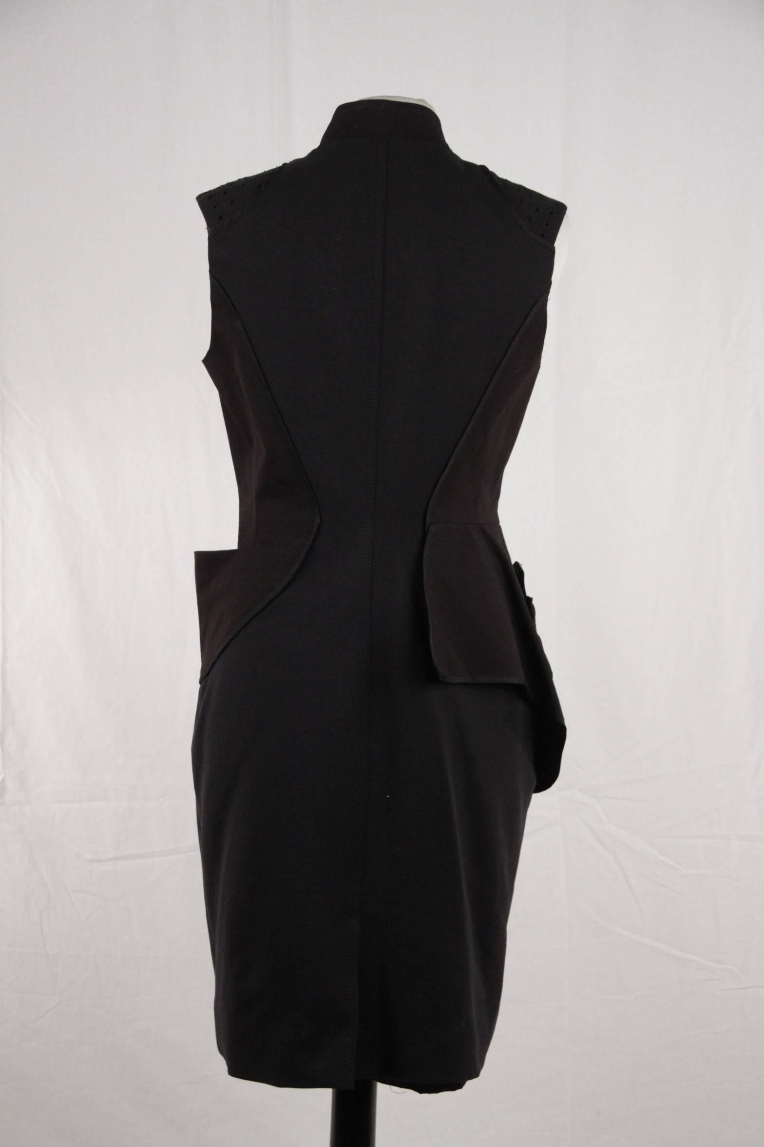 Women's  ZAC POSEN Black Cotton Blend PANELLED Sheath DRESS Size 4 