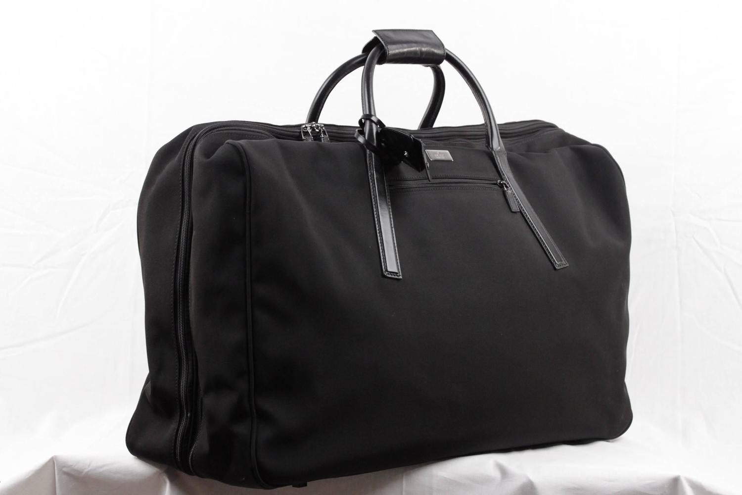 GUCCI Black Canvas Soft Sided SUITCASE Travel Bag LUGGAGE For Sale at