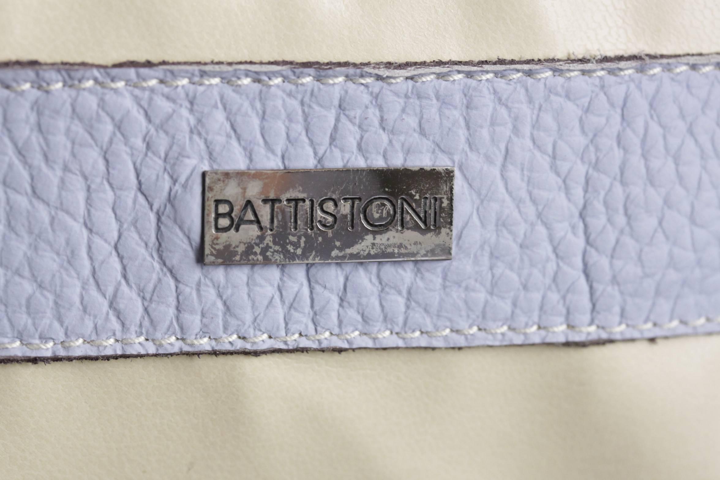 Battistoni Bicolor Canvas and Leather Carry On Bag Weekender In Excellent Condition In Rome, Rome