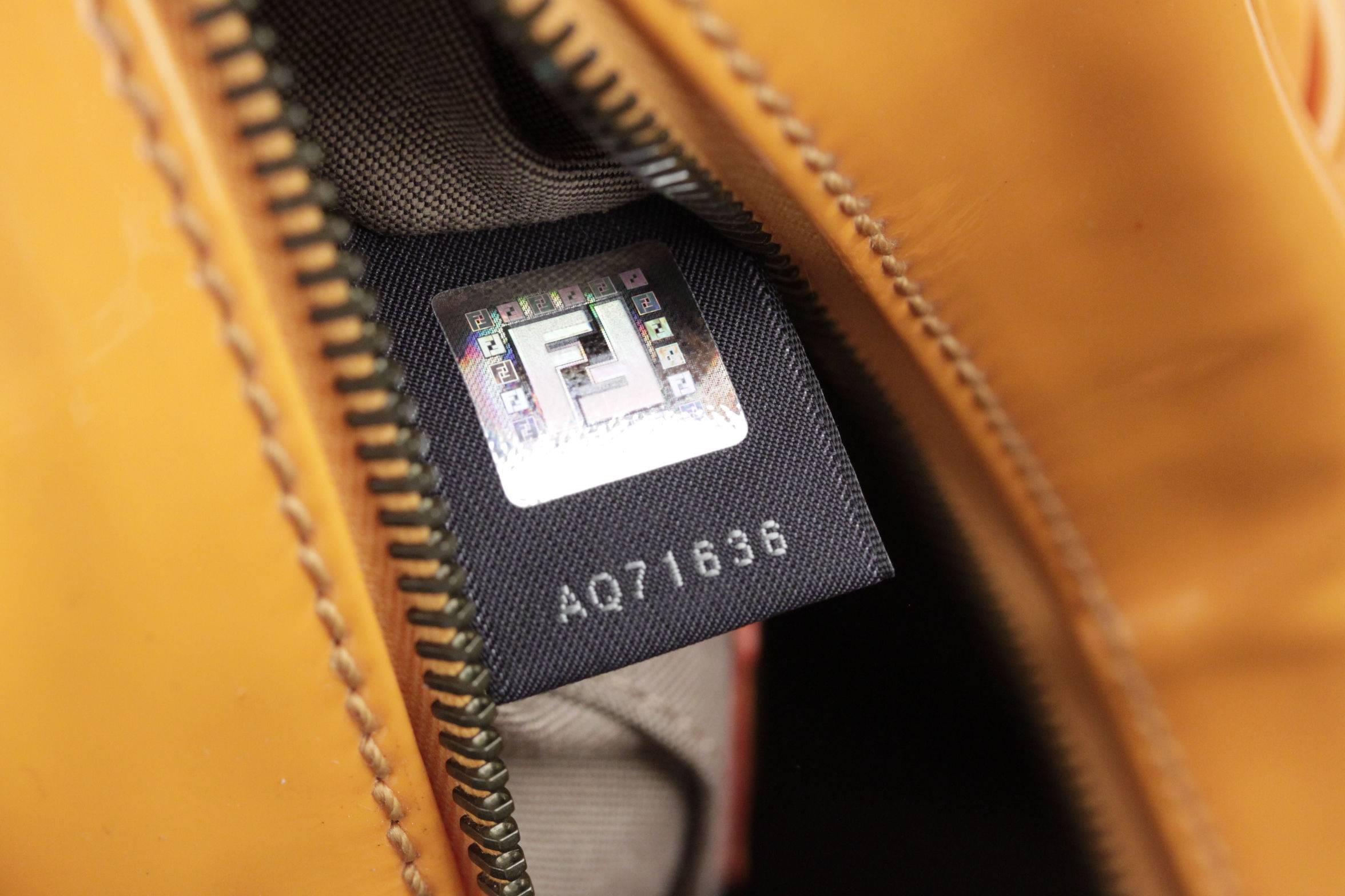 FENDI Orange Patent Leather Small CAMERA B BAG SHOULDER BAG Handbag 3