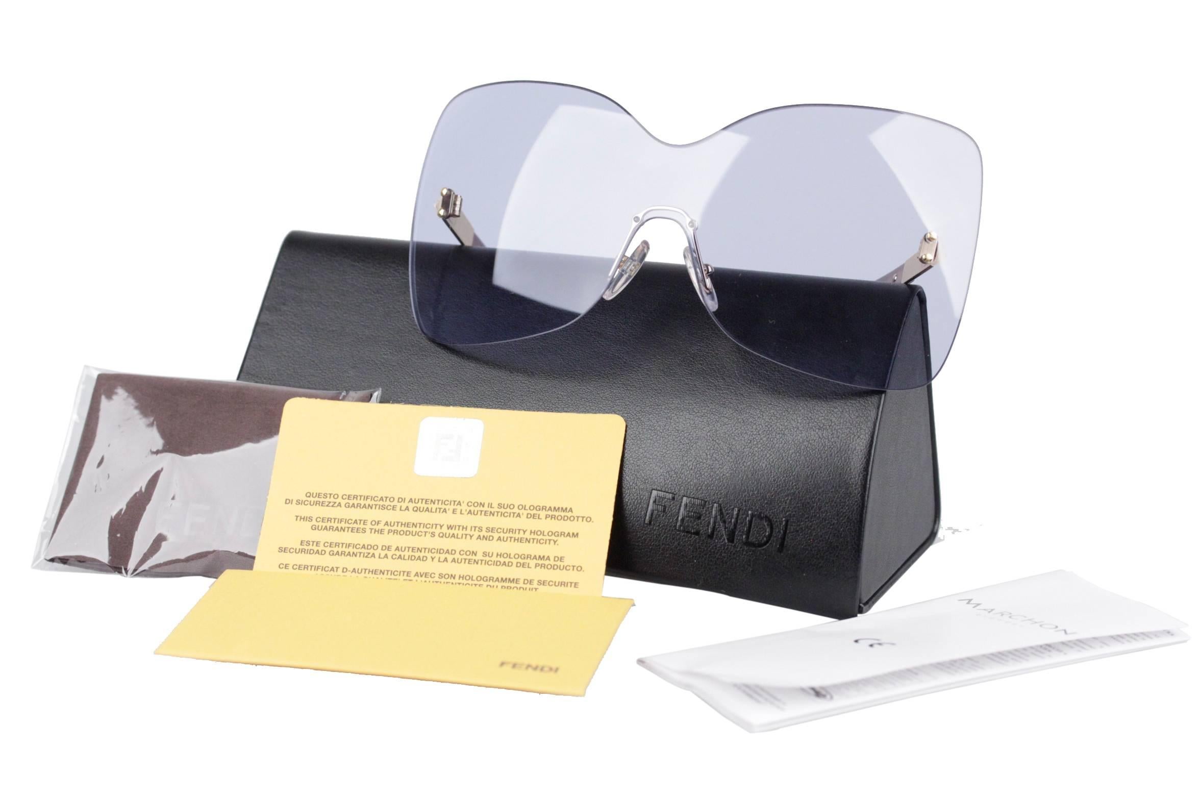 FENDI Oversized Rimless SUNGLASSES FS5273 424 Azure S/S 2012 SHADES w/ CASE 1