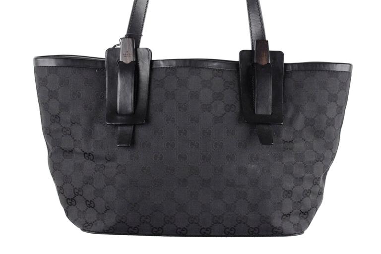 gucci black monogram tote