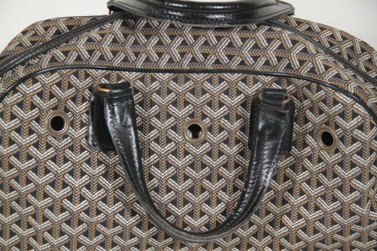 GOYARD Vintage Black CHEVRON Canvas MONSIEUR HULOT PET Dog CARRIER