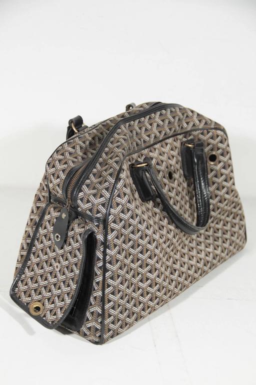 GOYARD Vintage Black CHEVRON Canvas MONSIEUR HULOT PET Dog CARRIER Handbag at 1stDibs goyard