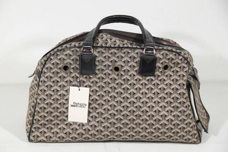 GOYARD Vintage Black CHEVRON Canvas MONSIEUR HULOT PET Dog CARRIER