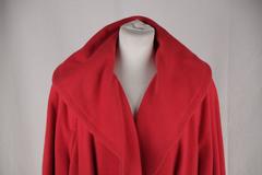 CELINE Vintage Red Wool COAT w/ Self-Tie Belt SIZE 42