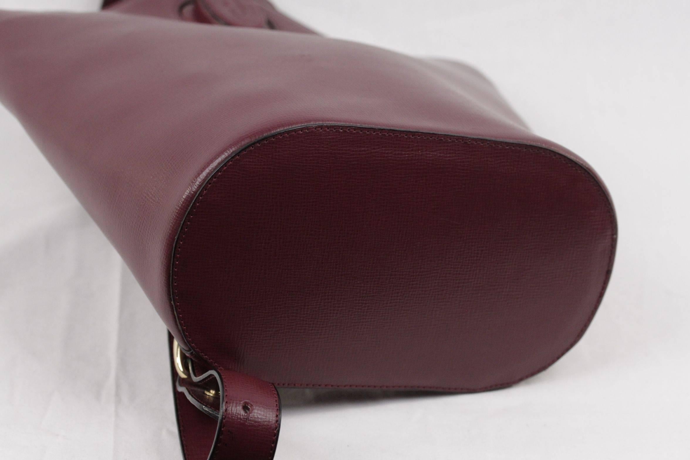 Brown MUST de CARTIER Burgundy Leather ONE SHOULDER BACKPACK Shoulder Bag