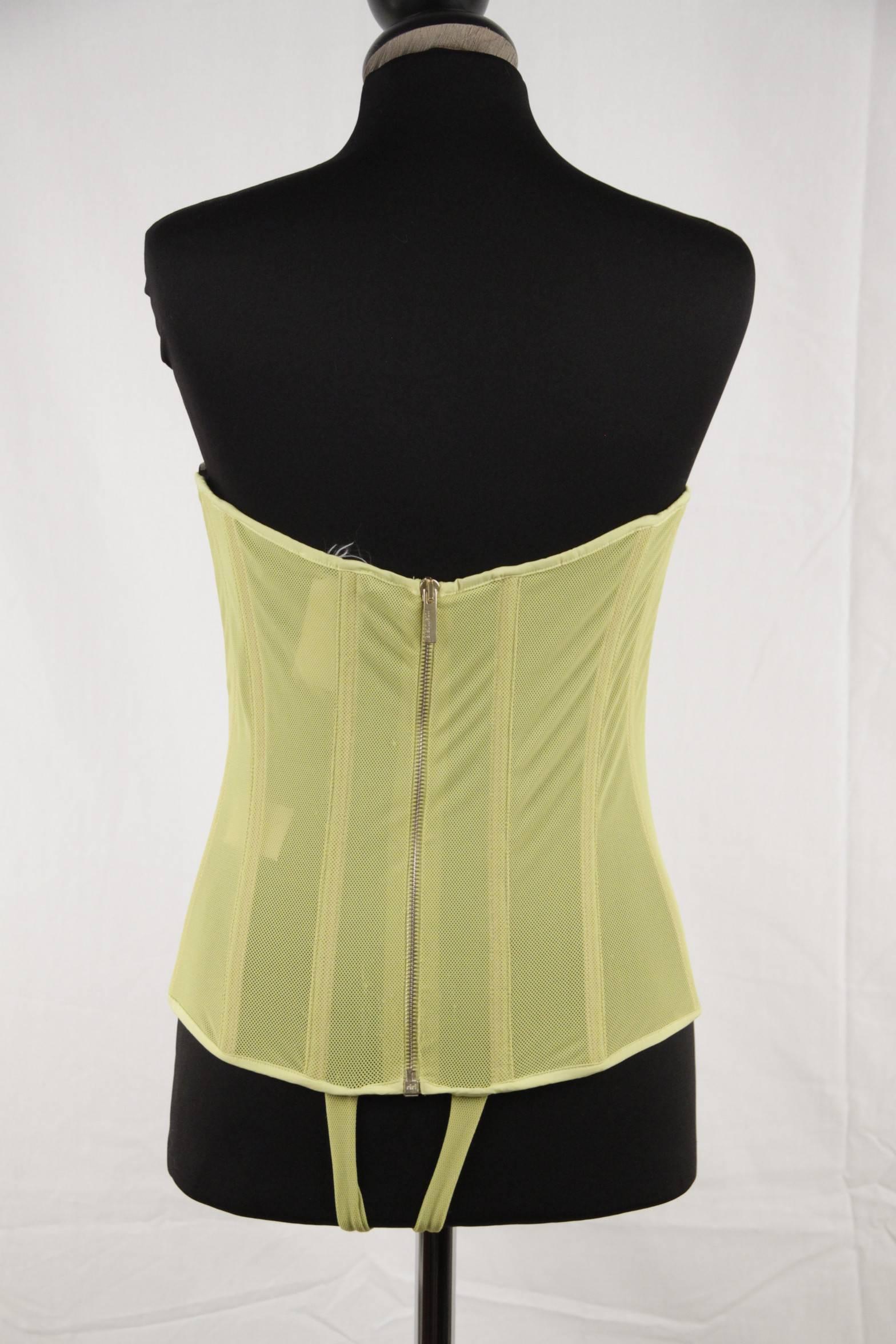 Beige ROBERTO CAVALLI Lime SWEETHEART BODY Boned STRAPLESS Bustier