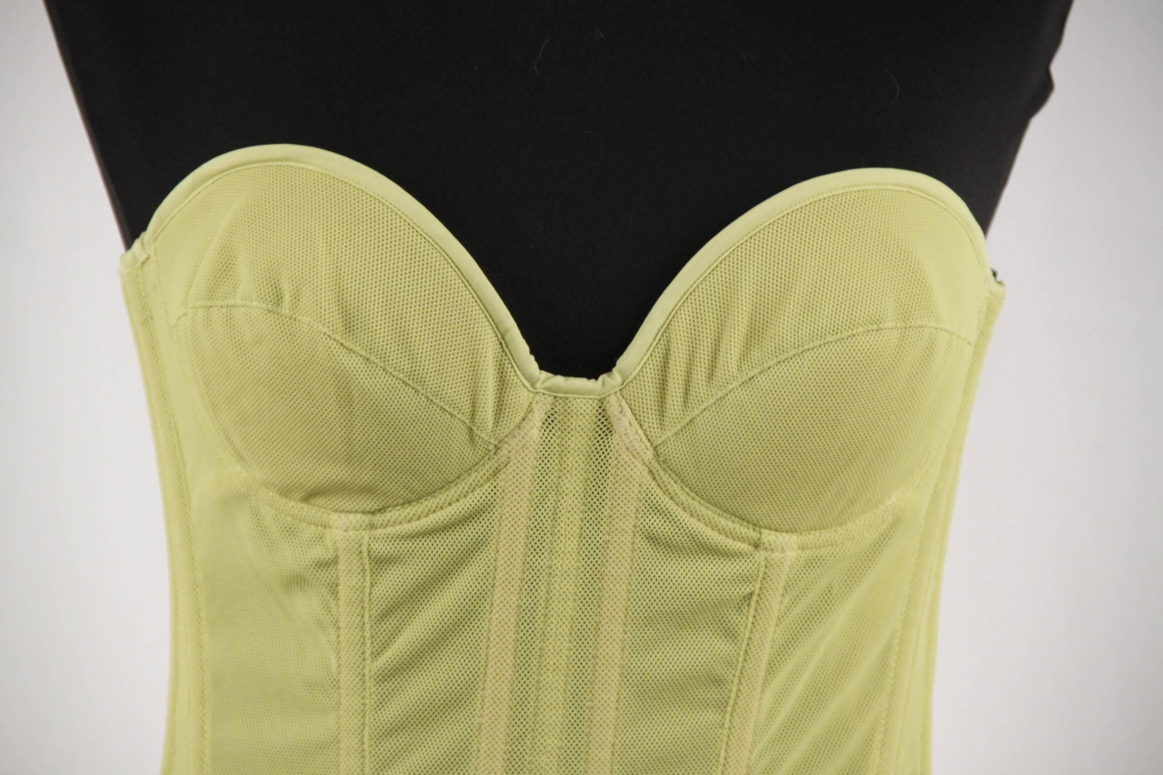 Women's ROBERTO CAVALLI Lime SWEETHEART BODY Boned STRAPLESS Bustier