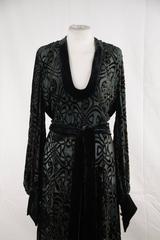 ROBERTO CAVALLI Green Cut Out Velvet MAXI WRAP DRESS w/ Open Back SIZE 40