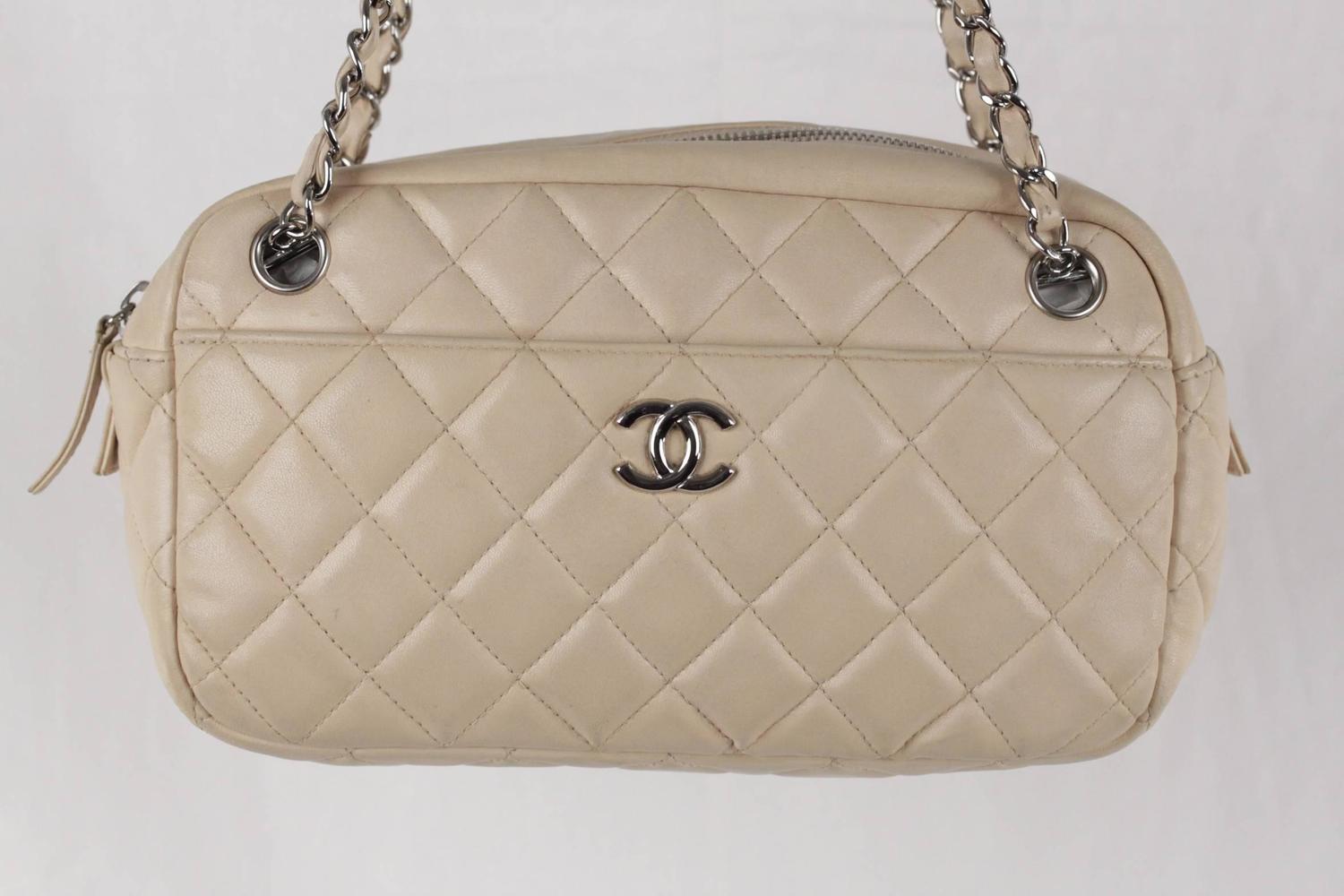beige camera bag