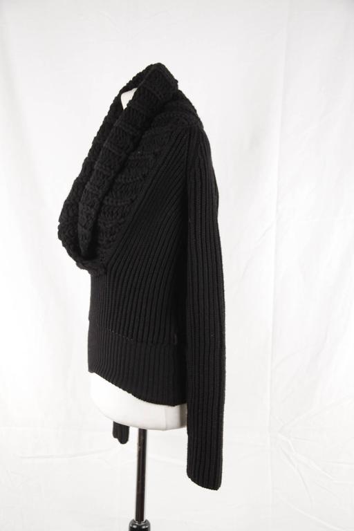 black wool wrap cardigan pants size