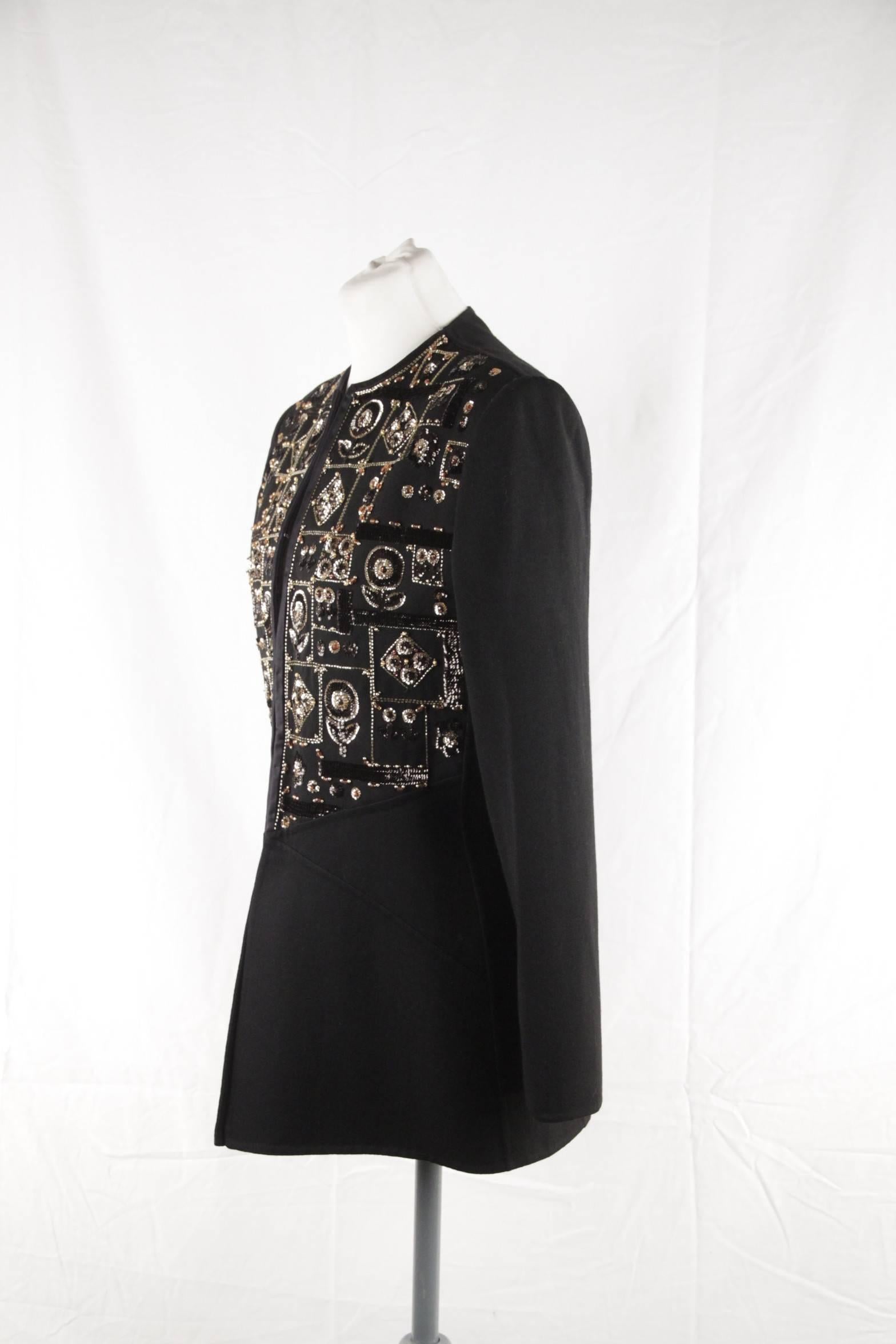 ANDRE LAUG Vintage Black Embellished EVENING JACKET Beads & Sequins 2