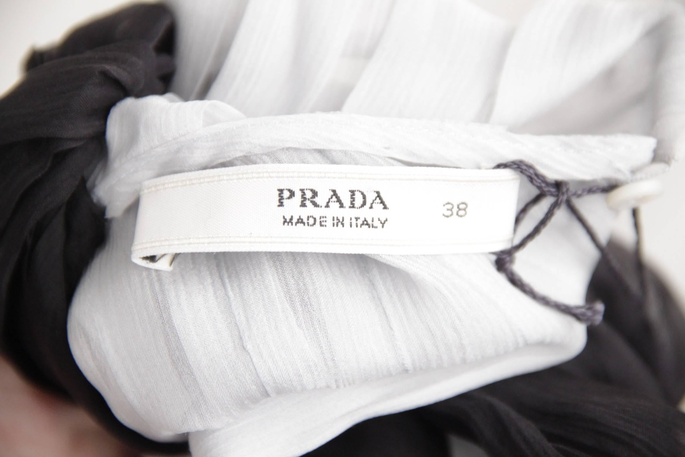 Prada Silk Pleated Shift Dress with Contrasting Self Tie Scarf   1