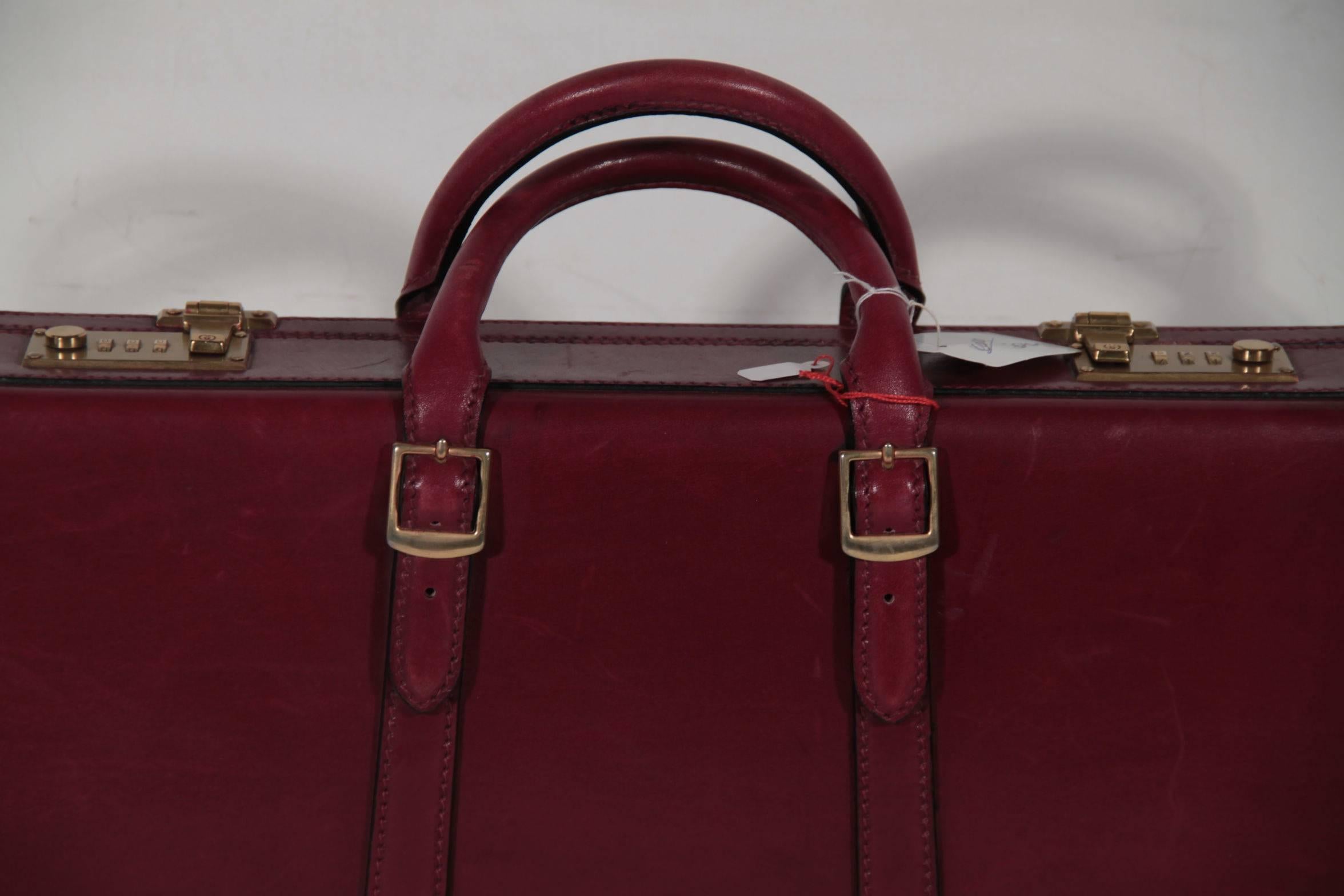 burgundy briefcase