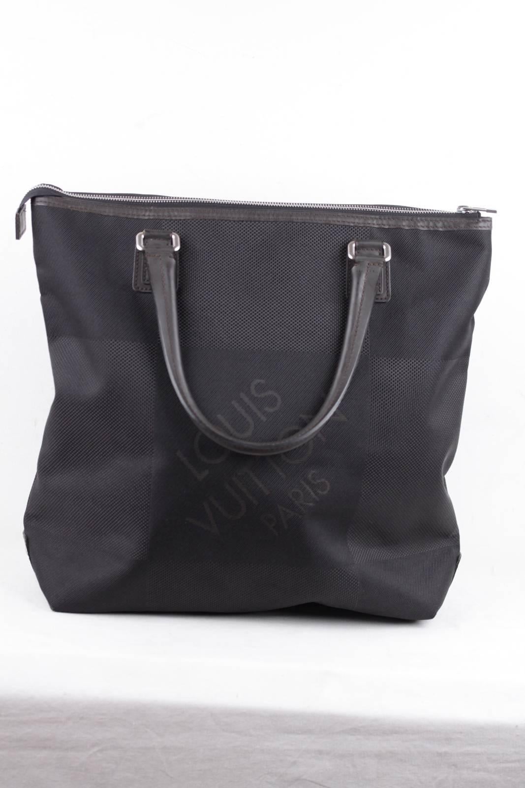 LOUIS VUITTON Black DAMIER GEANT Canvas COUGAR TOTE Top HandBAG 1