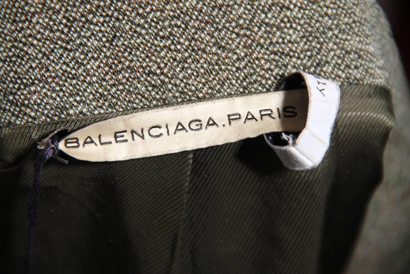 BALENCIAGA Gray Fleece Wool BLAZER Jacket Sz 38 IT 3